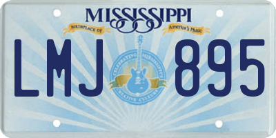 MS license plate LMJ895