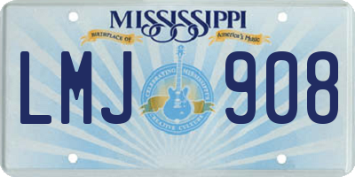 MS license plate LMJ908