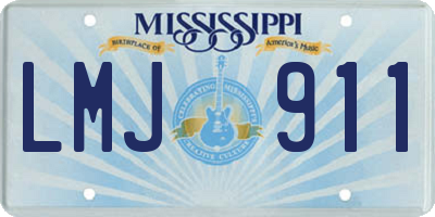 MS license plate LMJ911