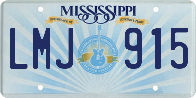 MS license plate LMJ915