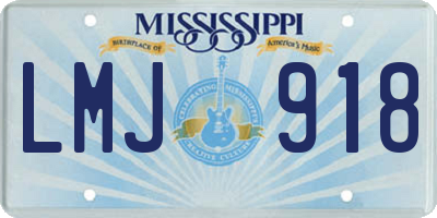 MS license plate LMJ918