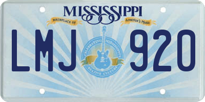 MS license plate LMJ920