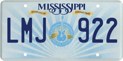 MS license plate LMJ922