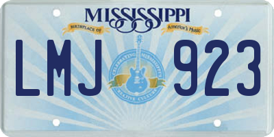 MS license plate LMJ923