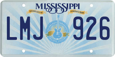 MS license plate LMJ926