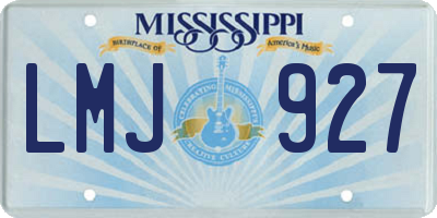 MS license plate LMJ927