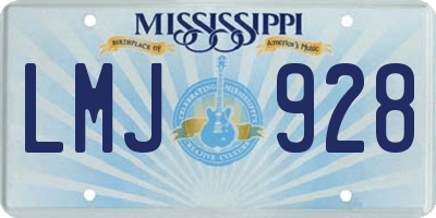 MS license plate LMJ928