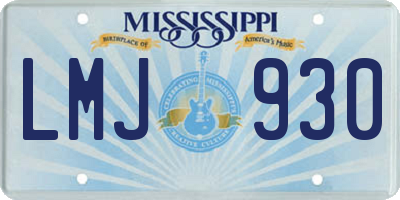 MS license plate LMJ930