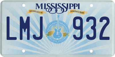 MS license plate LMJ932