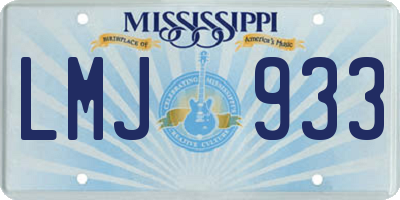 MS license plate LMJ933