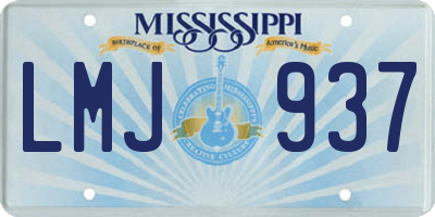 MS license plate LMJ937