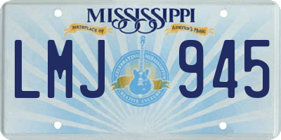 MS license plate LMJ945