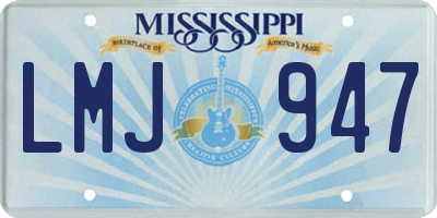 MS license plate LMJ947
