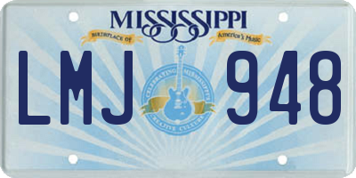 MS license plate LMJ948