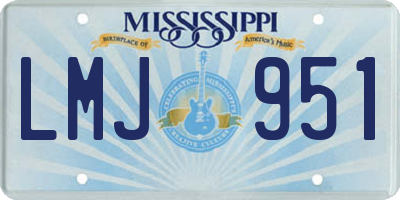 MS license plate LMJ951