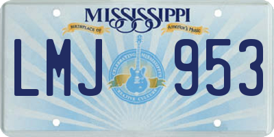 MS license plate LMJ953