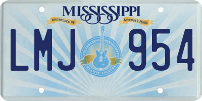 MS license plate LMJ954