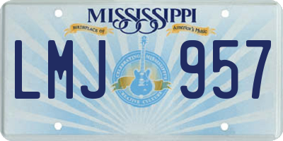 MS license plate LMJ957