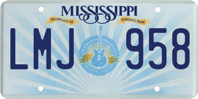 MS license plate LMJ958