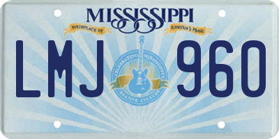 MS license plate LMJ960