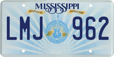 MS license plate LMJ962