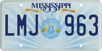 MS license plate LMJ963