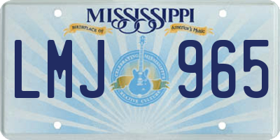 MS license plate LMJ965