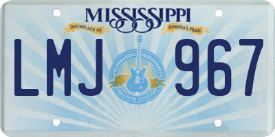 MS license plate LMJ967