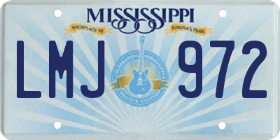 MS license plate LMJ972