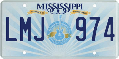 MS license plate LMJ974