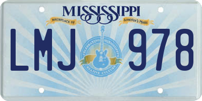 MS license plate LMJ978