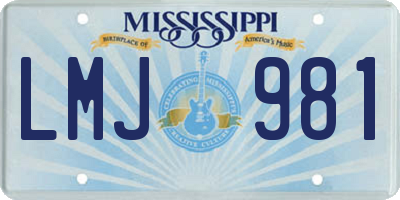 MS license plate LMJ981