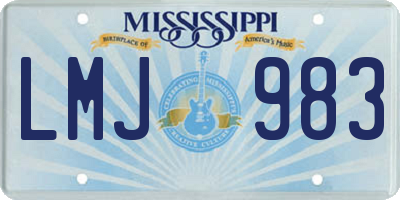 MS license plate LMJ983