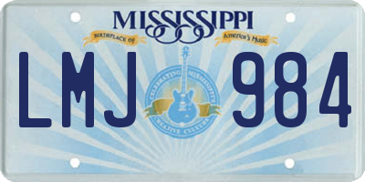 MS license plate LMJ984