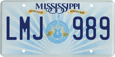 MS license plate LMJ989