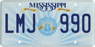 MS license plate LMJ990