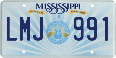 MS license plate LMJ991