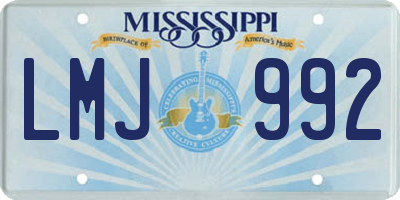 MS license plate LMJ992