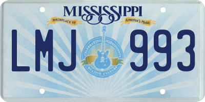 MS license plate LMJ993
