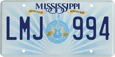 MS license plate LMJ994