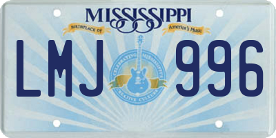 MS license plate LMJ996