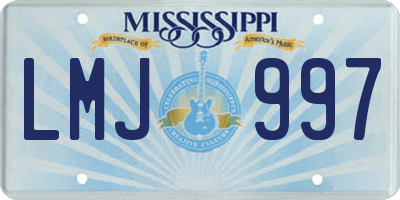 MS license plate LMJ997