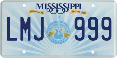 MS license plate LMJ999