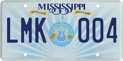 MS license plate LMK004
