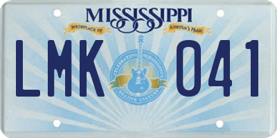 MS license plate LMK041