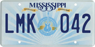 MS license plate LMK042