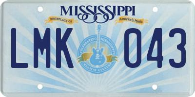 MS license plate LMK043