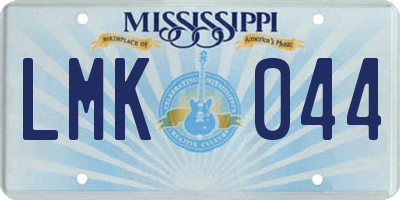 MS license plate LMK044