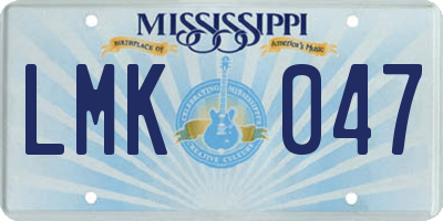 MS license plate LMK047