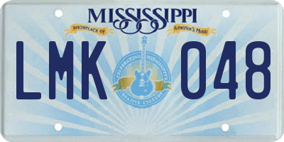 MS license plate LMK048